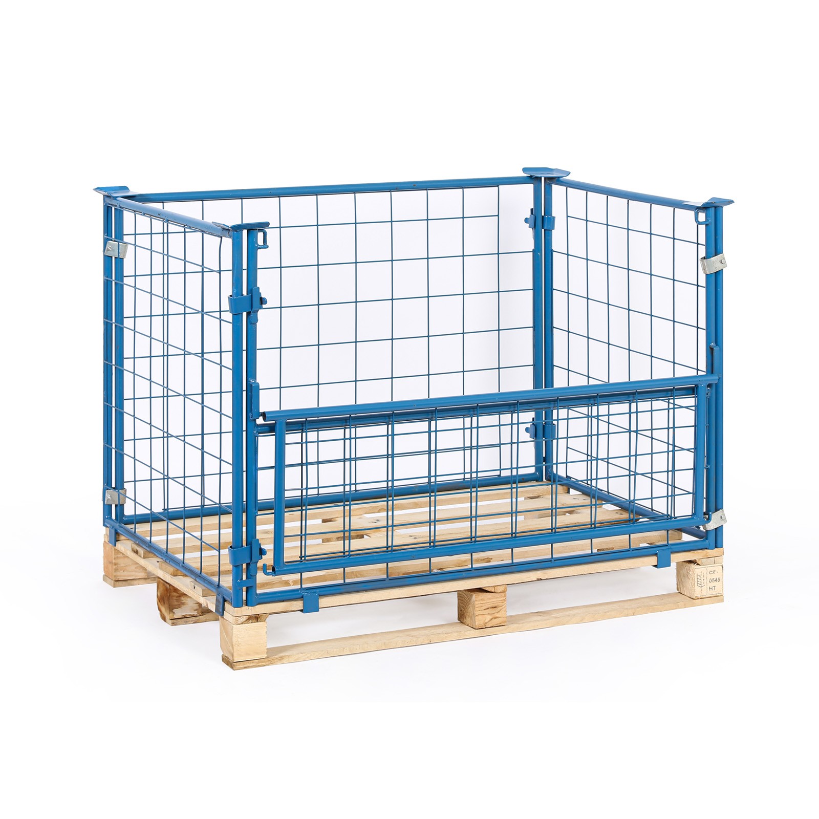 B2B Partner Draht-Palettenaufsatz, klappbare Längswand, 1200 x 800 x 800 mm