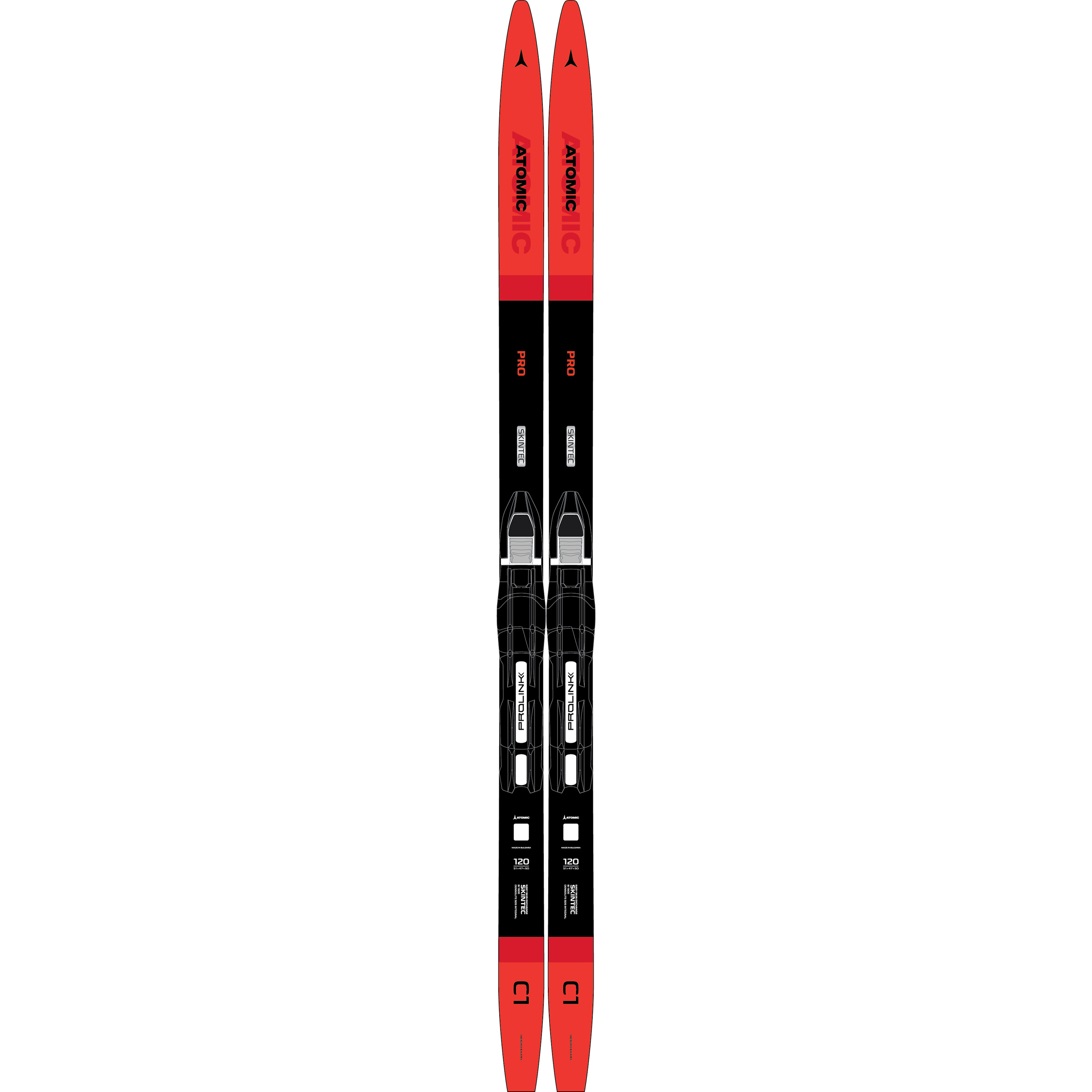 Atomic Pro C1 Skintec+Access Classicset 26/27 Kinder Ski rot Größe 120CM | 20-30KG Langlauf Klassik
