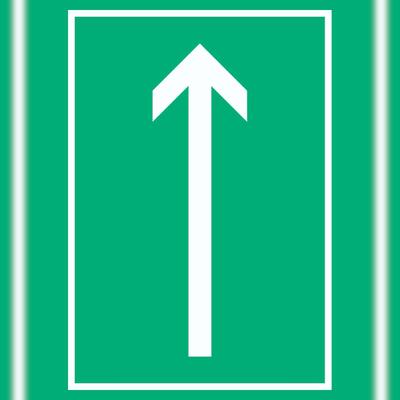 HB-Druck Richtungspfeil hoch Schild hochkant weiss grün Pfeil A6 (105x148mm)