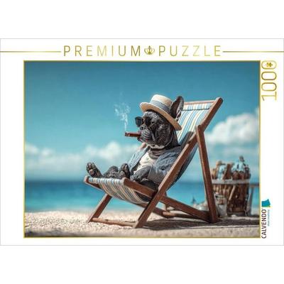 CALVENDO Puzzle Pfoten hoch, Urlaub läuft! | 1000 Teile Lege-Größe 64x48cm Foto-Puzzle für glückliche Stunden