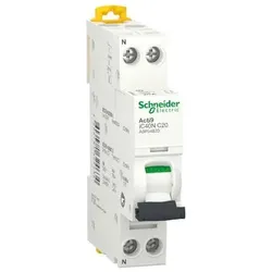 Schneider Leitungsschutzschalter Acti9 iC40N, Kennlinie C, 1P+N, 20A - A9P54620
