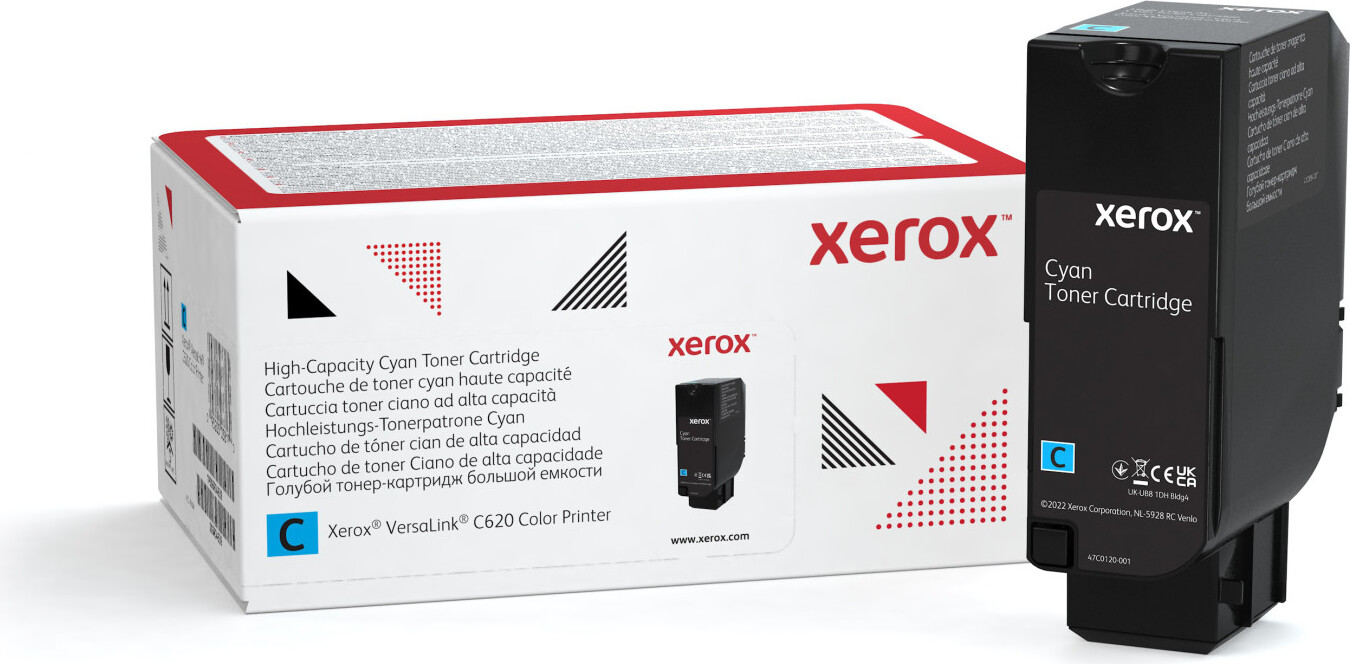 Xerox VersaLink C620-Farbdrucker Hohe Kapazität-Tonermodul Cyan (12000 Seiten) - 006R04625, 12000 Seiten, Cyan, 1 Stück(e)