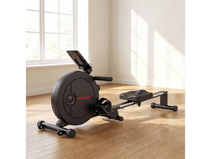 SPORTNOW Rameur Magnétique Pliable 16 Niveaux Résistance Noir