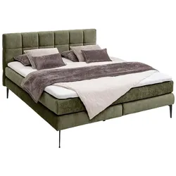 Boxspringbett Adel 160 x 200 cm Stoff Grün