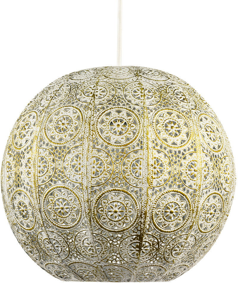 World Menagerie Spherical Vintage Moroccan Pendant Lamp Shade By Cream 26cm H X 30cm W X 30cm D