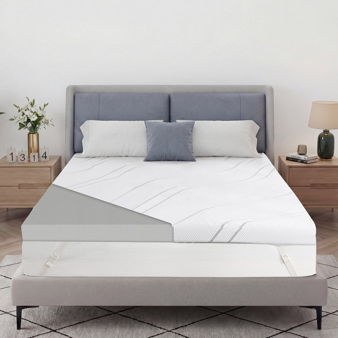 Rebrilliant 7 cm Memory Foam Mattress Topper White Small Double (4')