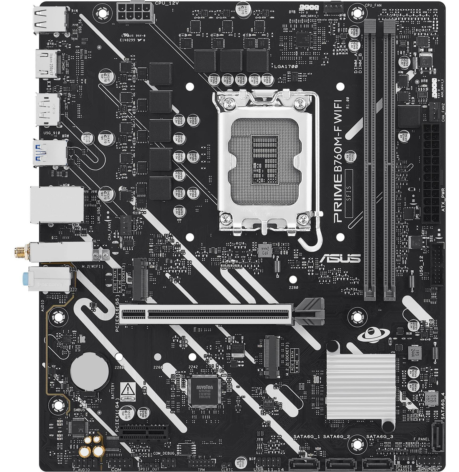 Asus PRIME B760M-F WIFI moederbord zwart/zilver