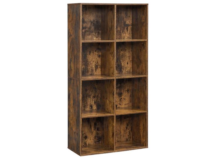 Étagère cubique avec 8 compartiments autoportante pour bureau marron