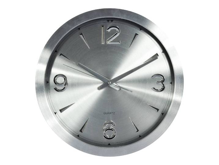 Wanduhr Doucier Alugehäuse / Glasabdeckung Ø 40cm Silber