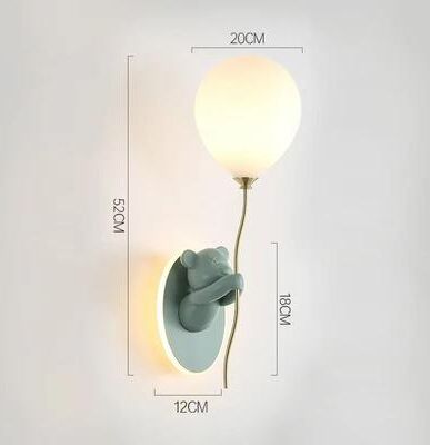 Uplift Picks Nordic Bear Balloon Wall Lamp Kids Bedroom Bedside Light b