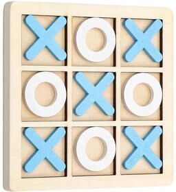 Inspire Curations TimberPlay Wooden Tic Tac Toe Game Classic Family Board Game For Indoor & Outdoor Fun blue