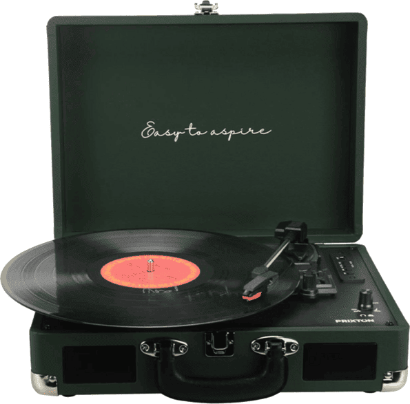 Tocadiscos - Prixton VC400, 1x Jack 3.5mm, 33.3/45/78 rpm, Verde oscuro