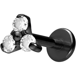 Titan Labret mit Innengewinde KRISTALLBLUME