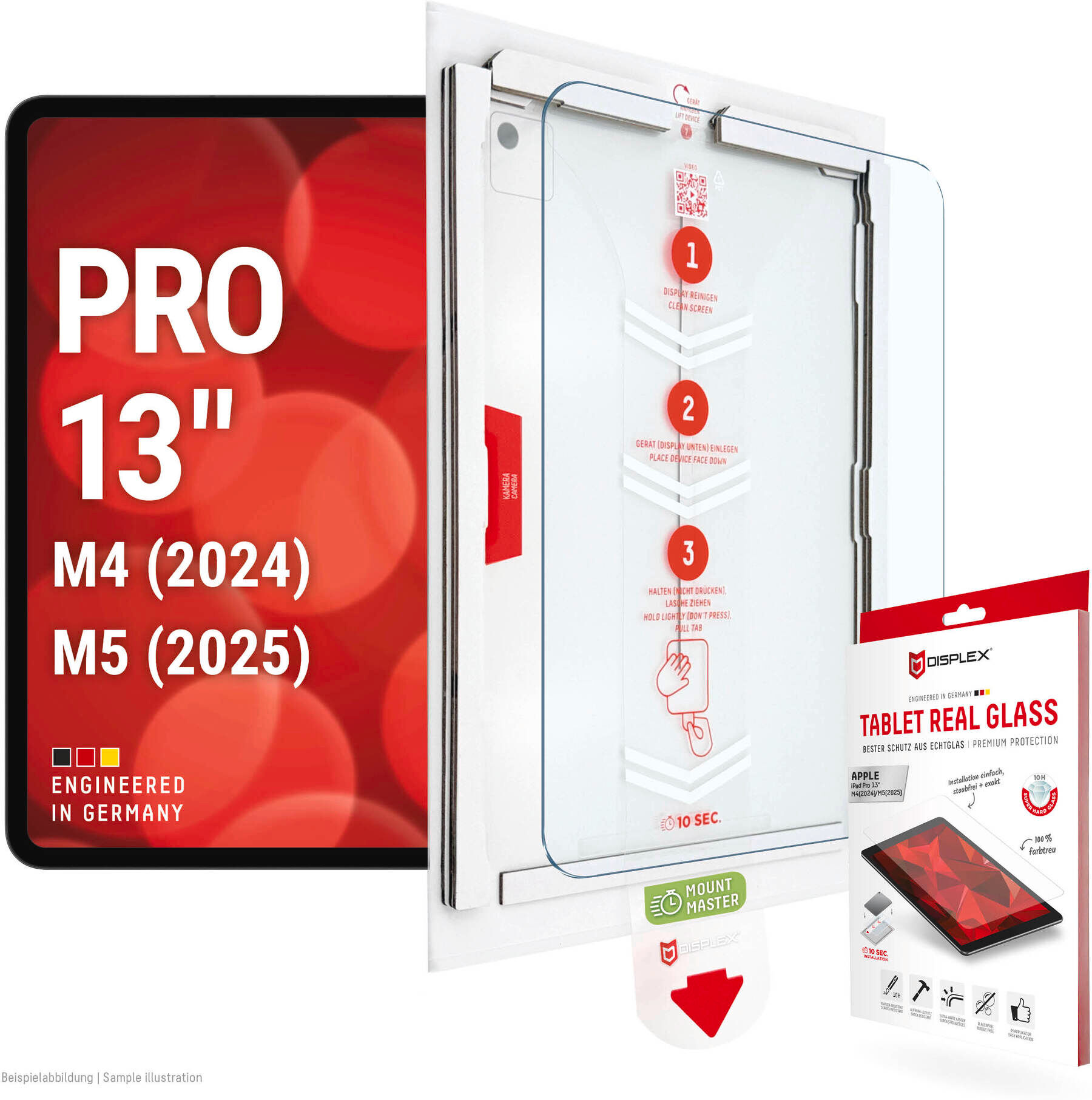 Displex Displayschutzglas "Tablet Real Glass", transparent, B:25,1cm H:1,4cm T:35,6mm, Displayfolien, Displayschutzfolie, Schutzfolie, Bildschirmschutz, kratz- & stoßfest, Displayschutzglas
