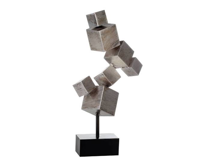 Dekoobjekt Cubes 29 x 58 x 16cm Silber