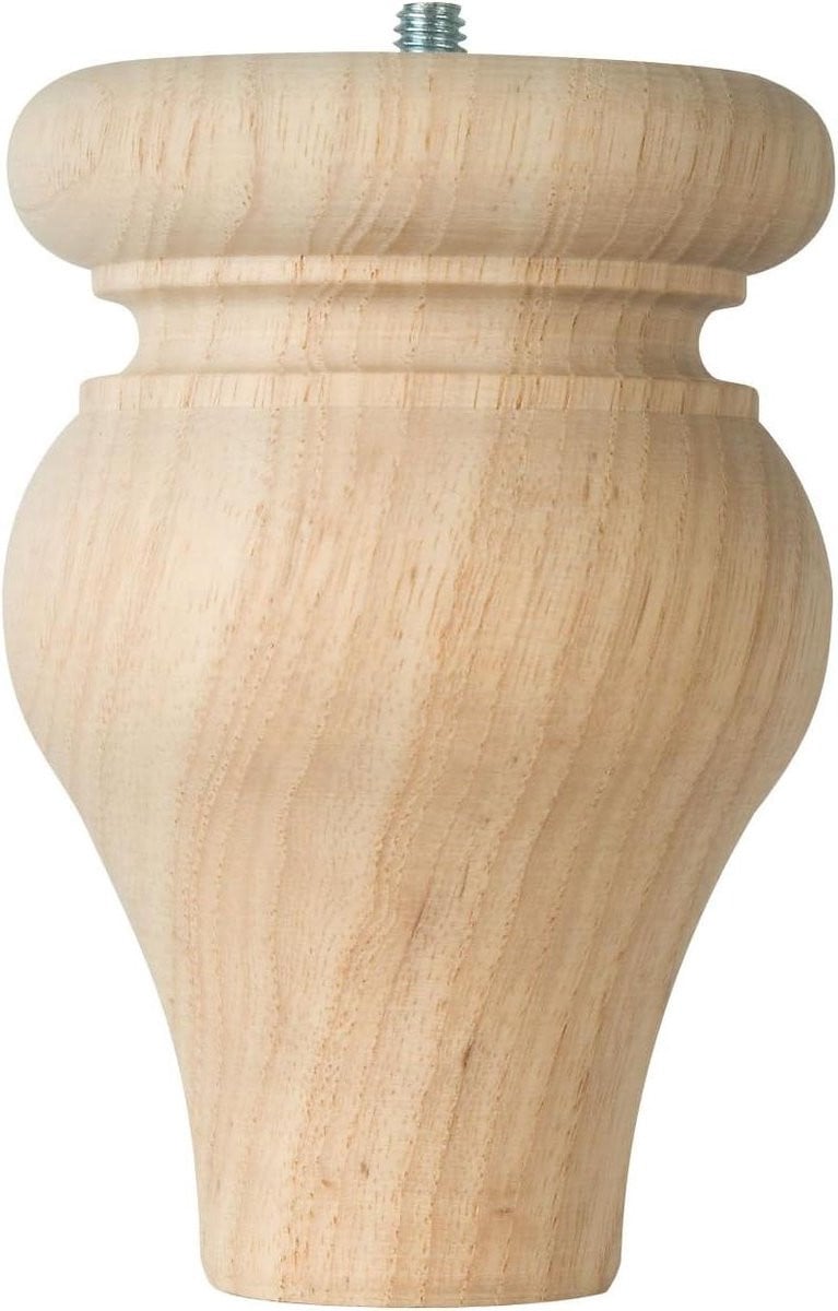 Meubelvoet Tulp Ontwerp Wit - Houten Onderstel voor Meubels - 3-1/4 x 4-3/4 inch