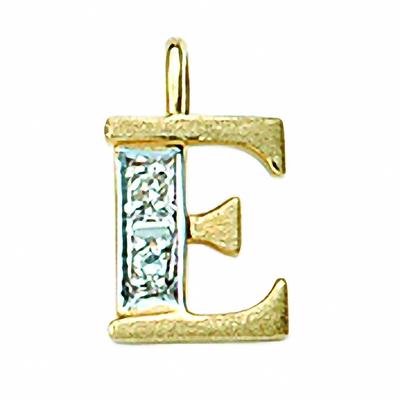 Buchstabenanhänger ADELIA´S "Buchstabenanhänger E 585 Gold ( 14K ) mit Diamant ( 0,02 ct )", gold (silber), Schmuckanhänger, Damen, 0,02 VVS = sehr sehr kleine Einschlüsse mit Diamant, Gold