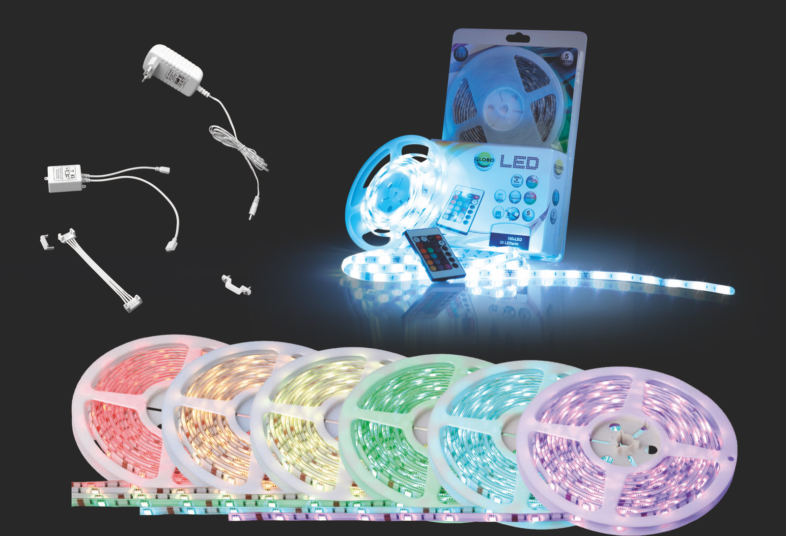 Globo Lighting LED-strip wit met 90x RGBW LED