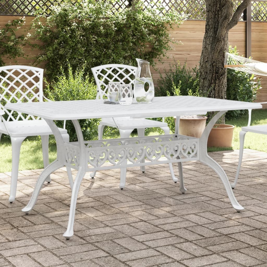 Maison Exclusive - Gartentisch Weiß 150x90x72 cm Aluminiumguss
