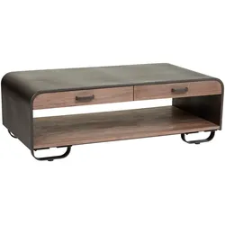 COUCHTISCH aus Holz und Metall schwarz 120x62x41 cm