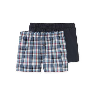 Webboxer SCHIESSER "Web-Boxershorts 2er Pack", Jungen, Gr. 176, blau, Obermaterial: 100% Baumwolle CO., Unterhosen