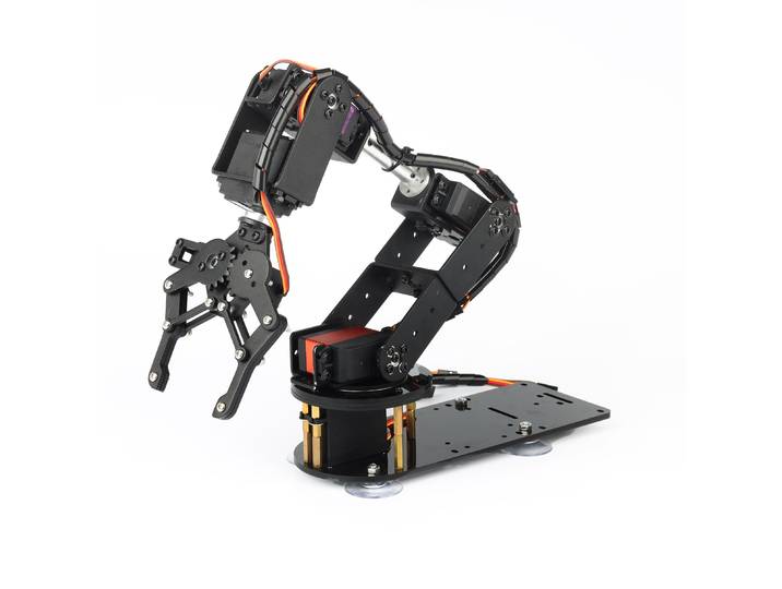 Bras robotique noir 6 DOF avec Base rotative en métal MG996 180/360 degrés ESP32 pour Robot Arduino Kit de bricolage pince de Robot Programmable