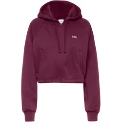 ICANIWILL Everyday Cropped Sweatjacke Damen | Gr. L | rot - rot