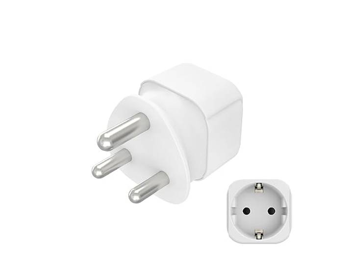 Hama Reiseadapter Südafrika, Reisestecker Typ M (für Reisende aus Deutschland und Europa, für Schutzkontakt Stecker, Konturen- und Eurostecker, für Reisen nach Südafrika, Nepal und weitere) weiß