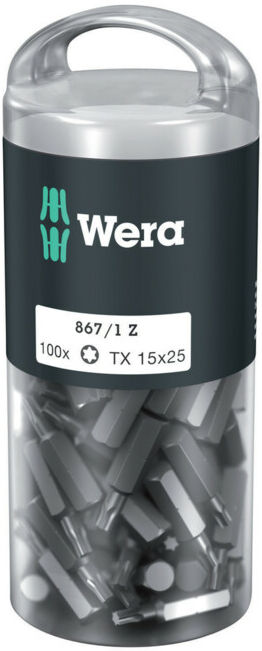 867/1 Embouts TX DIY 100, TX 15 x 25 mm, 100 pièces ; Wera (05072447001)