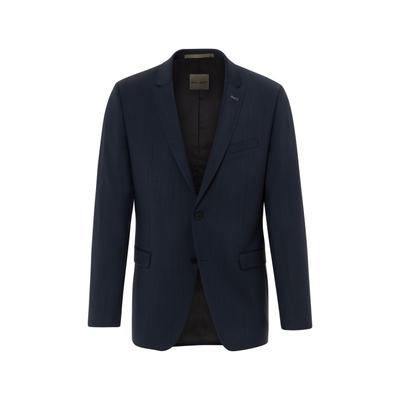 Anzugsakko BENVENUTO. "OTHELLO", Herren, Gr. 46, blau (dunkelblau), Obermaterial: 52% Polyester PES. 43% Wolle WO. 5% Elasthan EL. Futter: 51% Acetat CA. 49% Viskose CV. 51% Acetat CA. 49% Viskose CV., uni, slim fit, V-Ausschnitt, Sakkos, im...