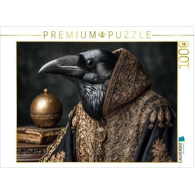 CALVENDO Puzzle Vornehmer Rabe in goldener Robe | 1000 Teile Lege-Größe 64x48cm Foto-Puzzle für glückliche Stunden