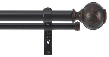 KAWOTI Adjustable Double Curtain Rod