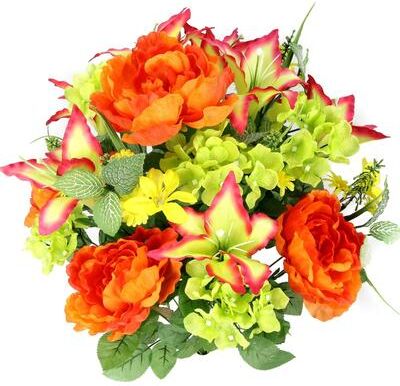 Admired by Nature 24-stem Faux Tiger Lily and Peony Mixed Bouquet