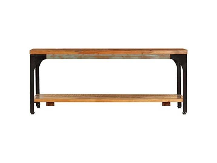 RJPLMFV Couchtisch, Holz, 100 x 60 x 35 cm Pulverbeschichteter Stahl, Regal, einfache Montage, einzigartiges Vintage-Design