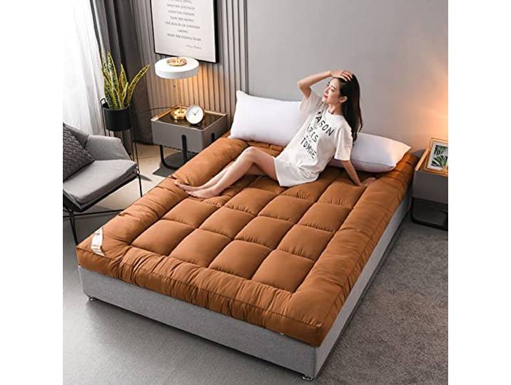 YIbing Klappmatratze 180 x 200 cm, Japanische Futon Matratze, 10cm verdicken Boden Tatami Matte Schlafen Pad, Futon Platzsparend Camping Matratzen,A2,180X200cm
