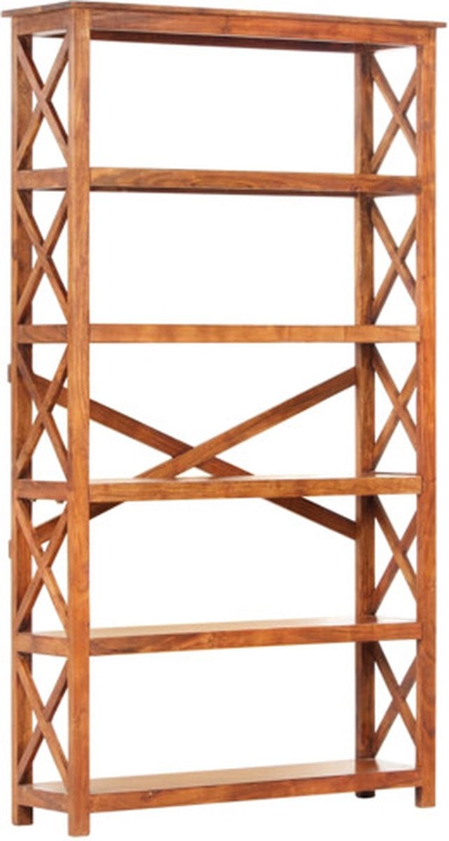vidaXL Boekenkast van acaciahout met honingafwerking B: 100 cm, D: 30 cm, H: 180 cm