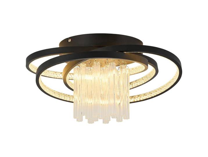 Nettlife LED Deckenleuchte 48/50/24cm, Schwarz, Metall, LED integrated, 48x24x50 cm, Lampen & Leuchten, LED Beleuchtung, LED-Deckenleuchten