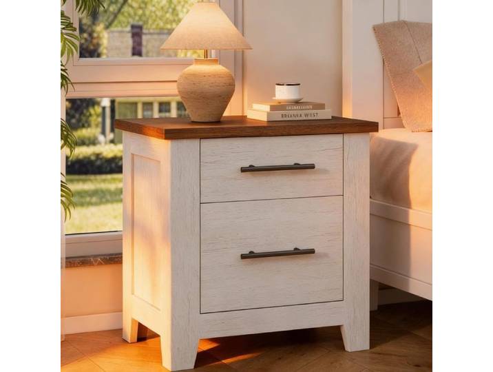 1pcs Table de chevet-Table de Nuit-meuble de chevet-Commode Chambre avec 2 Tiroir-Multifonction Table de chevet-Style Contemporain
