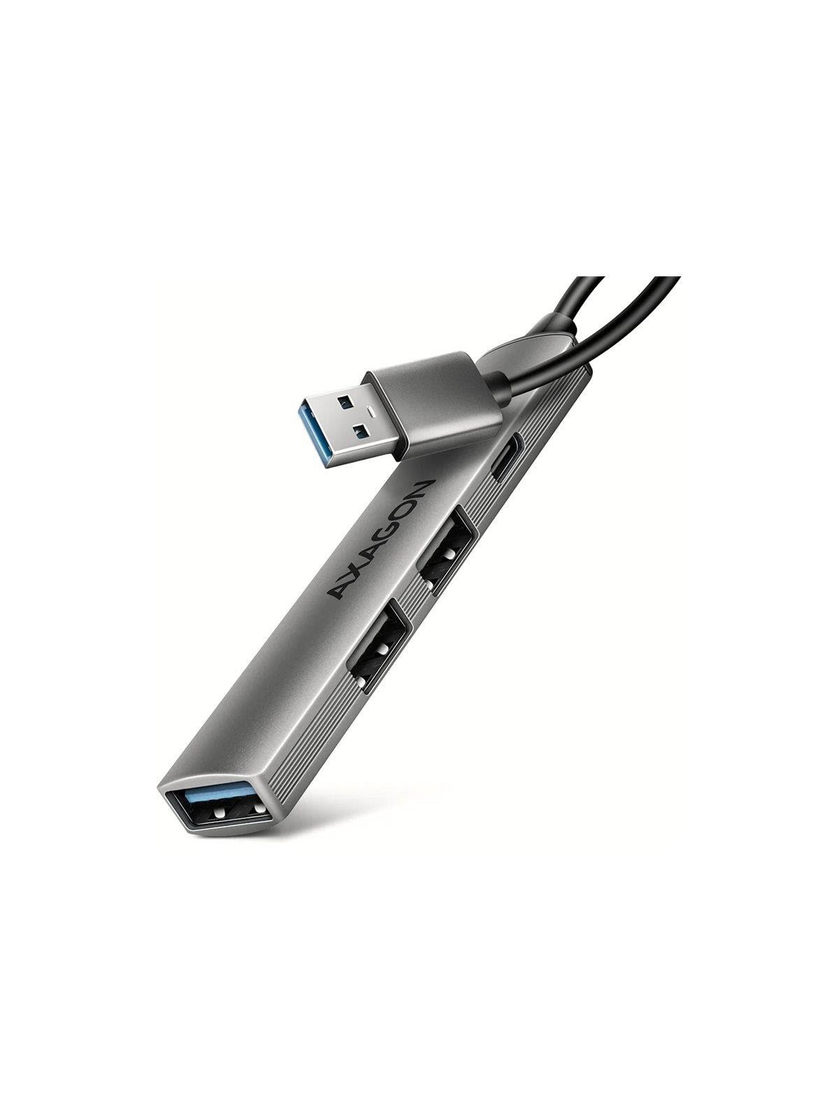 AXAGON - Hub - 4 Ports USB-Hubs - 4 - silber