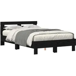 vidaXL, Bett, Massivbett Schwarze Eiche Massivholz 120 x 200 cm Langlebig (120 x 200 cm)