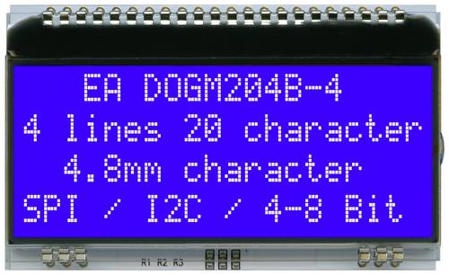 DISPLAY VISIONS 7-Segment-Anzeige Blau 4.80mm 3.3 V, 5V Ziffernanzahl: 4 EADOGM204B-A