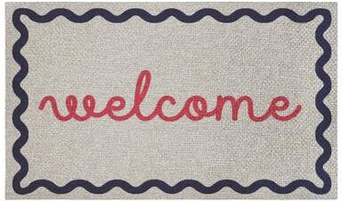 Stupell Wavy Border Welcome Door Mat Design By Lil' Rue, 18x30