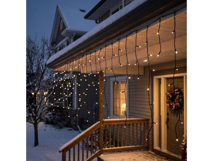 Eiszapfen Lichtervorhang 180 LED, warmweiss, 5,9 m