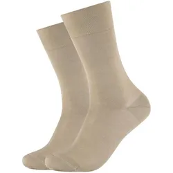 2er Pack camano Soft Mercerised Business Crew Socken Herren 0018 - sand 39-42