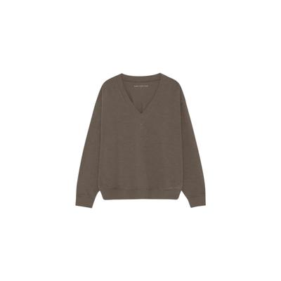 Strickpullover MOSHI MOSHI MIND "moshi moshi mind Sweater inhale", Damen, Gr. M, braun (stone braun), Obermaterial: 100% Baumwolle, Pullover Strickpullover