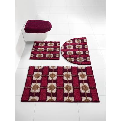 Badematte GRUND Gr. 1, bordeaux, gemustert, rechteckig (45cm x 50cm ), Badematten, Badematte