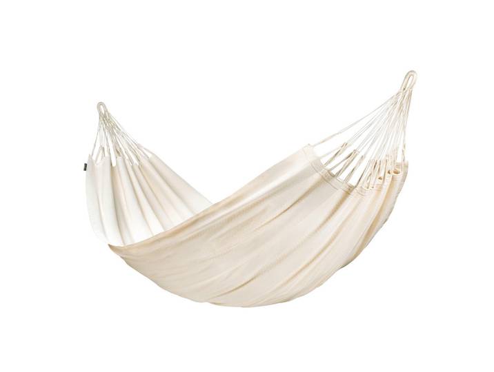 La Siesta Hängematte Double Organic Cotton, Weiß, 160x350 cm, Gartenmöbel, Gartenschaukeln, Hängematten