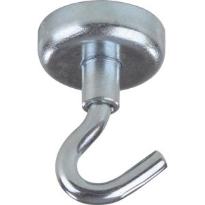 Böttcher-AG Hakenmagnet Neodym, extra stark, Ø 25mm, Haftkraft 22kg, silber