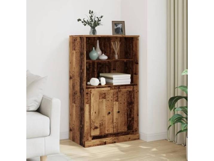 RJPLMFV Anrichte hoch, Holz, 60 x 35,5 x 103,5 cm Holzwerkstoff, praktische Tür, geräumige Aufbewahrung, Wandbefestigung inklusive