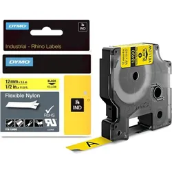 DYMO RHINO Nylon-Schriftband schwarz/gelb, 24 mm x 3,5 m